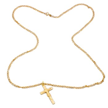 9ct gold 4.7g 24 inch Crucifix Pendant with chain